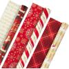 Hallmark Christmas Wrapping Paper Rolls and Scotch Gift-Wrap Tape (Set of 3 Reversible Gift Wrap Rolls with 6 Rolls of Tape) Traditional Holiday – Santa, Red and Gold Snowflakes, Stripes, Plaid(Wrapping Paper & Scotch Tape)