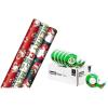 imageScotch Hallmark Christmas Wrapping Paper Rolls Magic Tape Set of 3 Gift Wrap Rolls with 6 Rolls of Tape Vintage Holiday Designs  Dancing Santa Snowman Merry Jolly Happy PeaceMagic Tape  Wrapping Paper