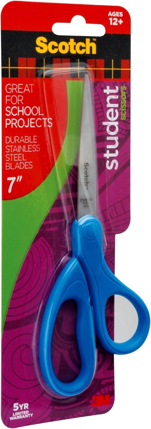 imageScotch 7Inch Student Scissors Blue Green and Purple Colors Vary 6Pack
