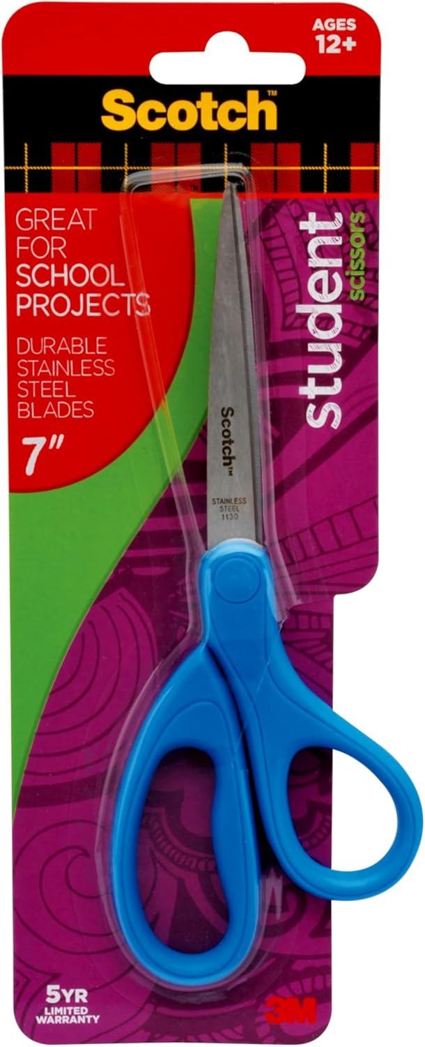 imageScotch 7Inch Student Scissors Blue Green and Purple Colors Vary 6Pack