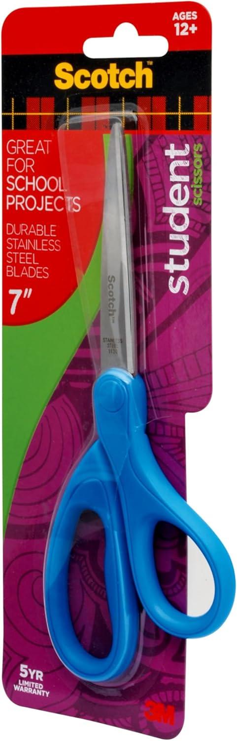 imageScotch 7Inch Student Scissors Blue Green and Purple Colors Vary 6Pack