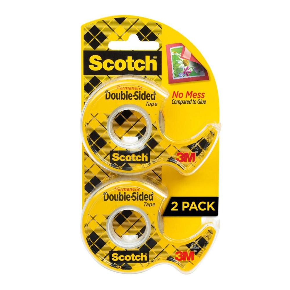 imageScotch Double Sided Tape Permanent 12 in x 400 in 2 DispensersPack 137DM22 Rolls