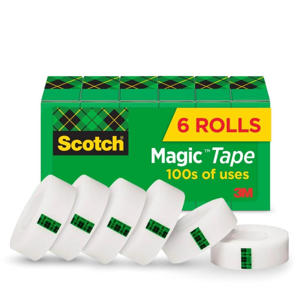 imageScotch Magic Tape Invisible Home Office Supplies and School Supplies for College and Classrooms 12 Refill Tape Rolls Create Halloween Crafts6 Rolls