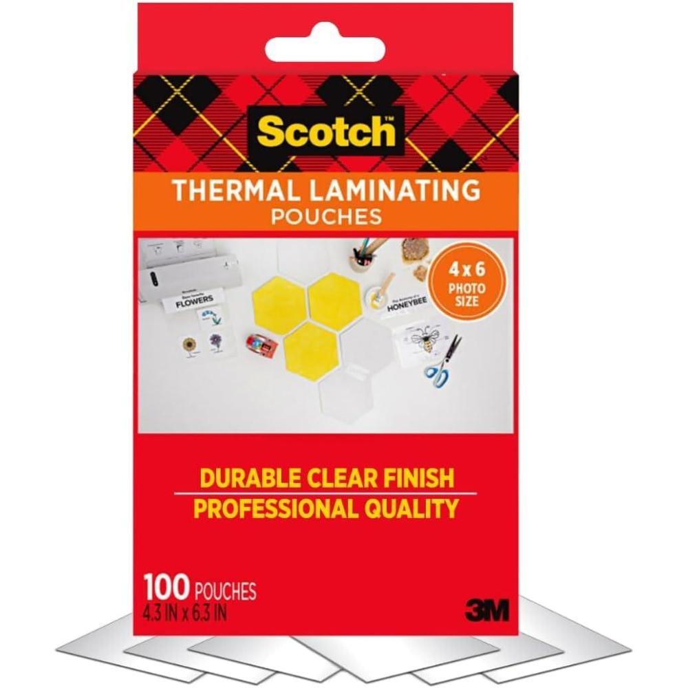 imageScotch Thermal Laminating Pouches 100 Count Clear 5 mil Laminate Business Cards Banners and Essays Ideal Office or School Supplies ID Card Sized 24 in  42 in Paper100Pouches