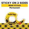 Scotch Double Sided Tape, Permanent, 1/2 in x 400 in, 2 Dispensers/Pack (137DM-2)(2 Rolls)