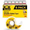 Scotch Double Sided Tape, Back to School Supplies, Essential for Scrapbooking, Card Making and Arts and Crafts Projects for Art Classes, 0.50 in. x 500 in., 6 Tape Rolls with Dispensers