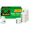 Scotch Magic Tape, Invisible, Home Office Supplies and School Supplies for College and Classrooms, 12 Refill Tape Rolls, Create Halloween Crafts(12 Rolls)