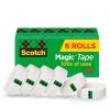 Scotch Magic Tape, Invisible, Home Office Supplies and School Supplies for College and Classrooms, 12 Refill Tape Rolls, Create Halloween Crafts(6 Rolls)