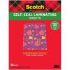 Scotch Self-Seal Laminating Sheets, Letter Size 9 in x 12 in, Single Sided, Pack of 50(8 1/2″ x 11″)