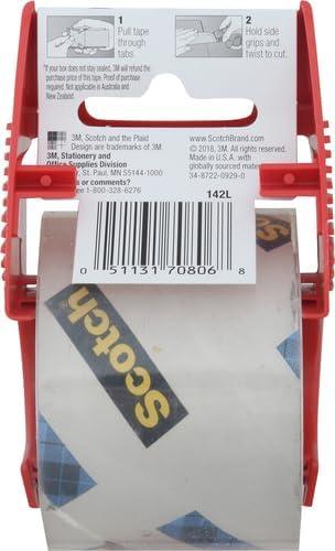 imageScotch Heavy Duty Packaging Tape 188 x 222 yd Designed for Packing Shipping and Mailing Strong Seal on All Box Types 15quot Core Clear 3 Rolls with Dispenser 1423188 x 277 yds Pack of 2