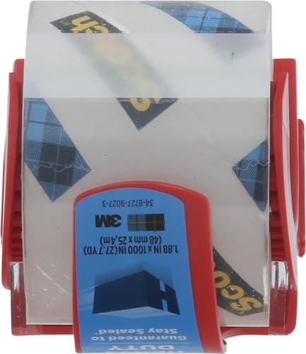 imageScotch Heavy Duty Packaging Tape 188 x 222 yd Designed for Packing Shipping and Mailing Strong Seal on All Box Types 15quot Core Clear 3 Rolls with Dispenser 1423188 x 277 yds Pack of 2