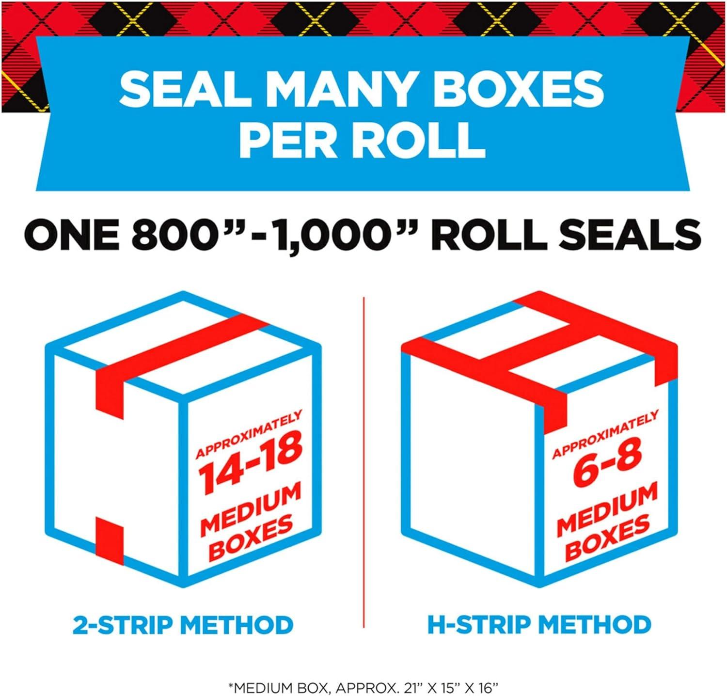 imageScotch Heavy Duty Packaging Tape 188 x 222 yd Designed for Packing Shipping and Mailing Strong Seal on All Box Types 15quot Core Clear 3 Rolls with Dispenser 14233 Rolls