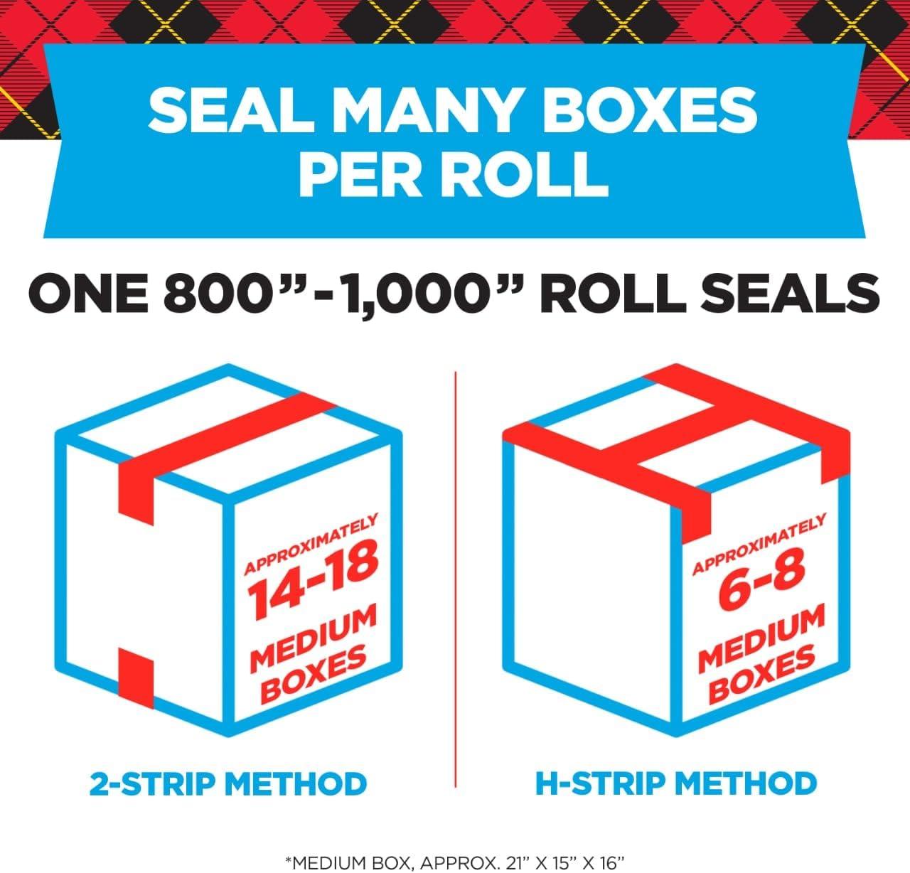 imageScotch Heavy Duty Packaging Tape 188 x 222 yd Designed for Packing Shipping and Mailing Strong Seal on All Box Types 15quot Core Clear 3 Rolls with Dispenser 14233 Rolls
