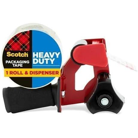 imageScotch Heavy Duty Packaging Tape 188 x 546 yd Designed for Packing Shipping and Mailing Strong Seal on All Box Types 3quot Core Clear 1 Roll wDispenser 38502ST1 Roll Pack of 12