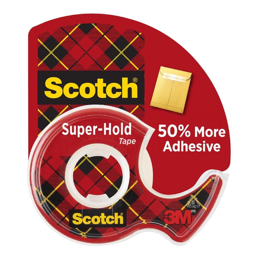 imageScotch SuperHold Tape 4 Rolls Transparent Finish 50 More Adhesive Trusted Favorite 34 x 650 Inches Dispensered 41981 Roll