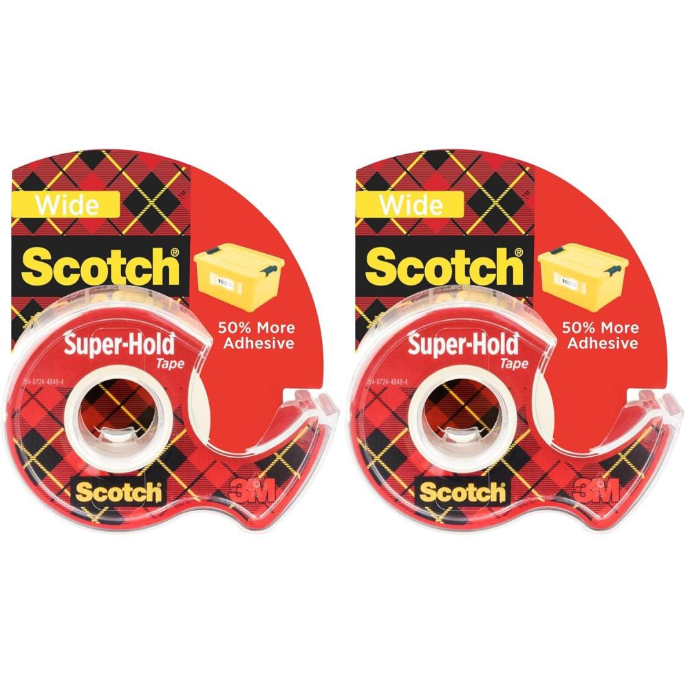 imageScotch SuperHold Tape 4 Rolls Transparent Finish 50 More Adhesive Trusted Favorite 34 x 650 Inches Dispensered 41981 Roll Pack of 2