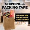 Scotch Box Lock Packing Tape, Clear, Extreme Grip Box Packaging Tape for Shipping and Mailing, 1.88 in. x 54.6 yd, 1 Roll with Dispenser(2 Rolls)