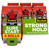 Scotch Sure Start Shipping Packaging Tape, 1.88″ x 22.2 yd, Designed for Packing, Shipping and Mailing, Quiet Unwind, No Splitting or Tearing, 1.5″ Core, Clear, 6 Dispensered Rolls (145-6)