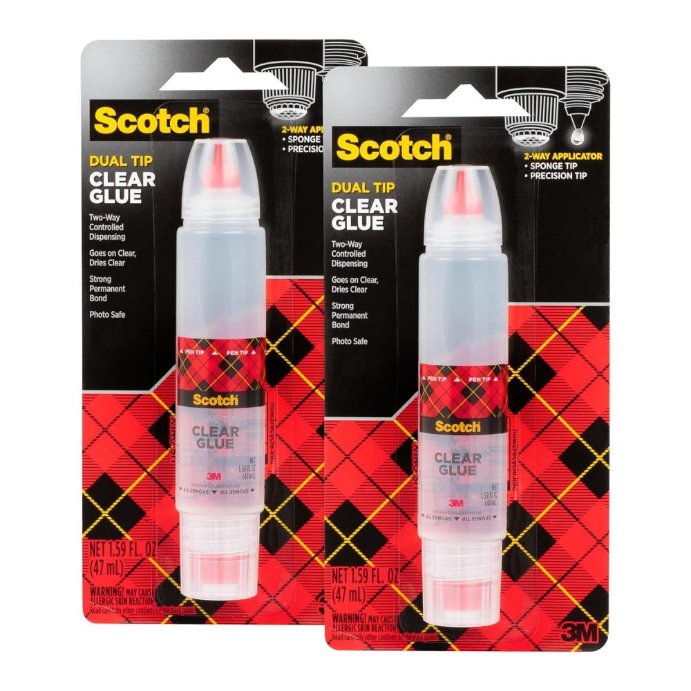 imageScotch Clear Glue in 2Way Applicator 16 oz Photo Safe and NonToxic 1Pack16 oz  2Pack