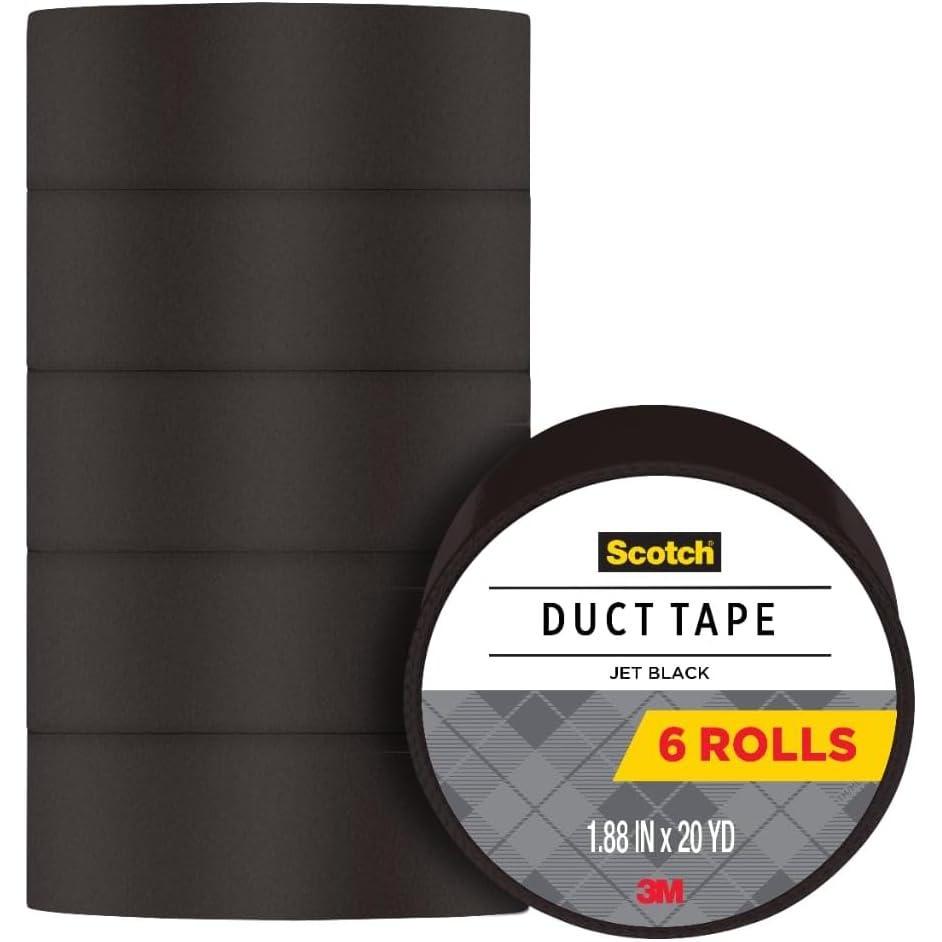 imageScotch Duct Tape 188 in x 20 yd Craft and Project Tape Jet Black 6Pack