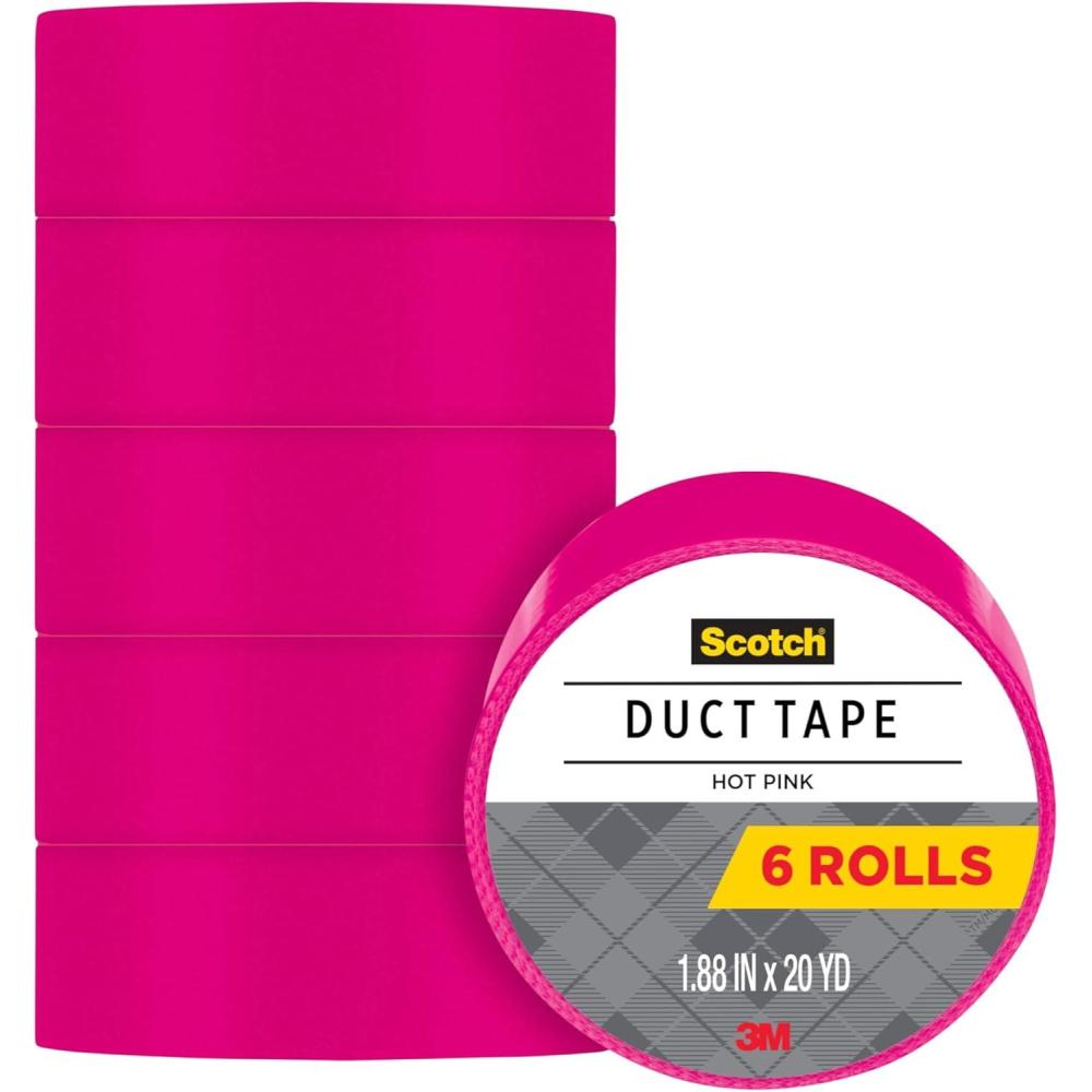 imageScotch Duct Tape 188 in x 20 yd Hot Pink 6 Pack