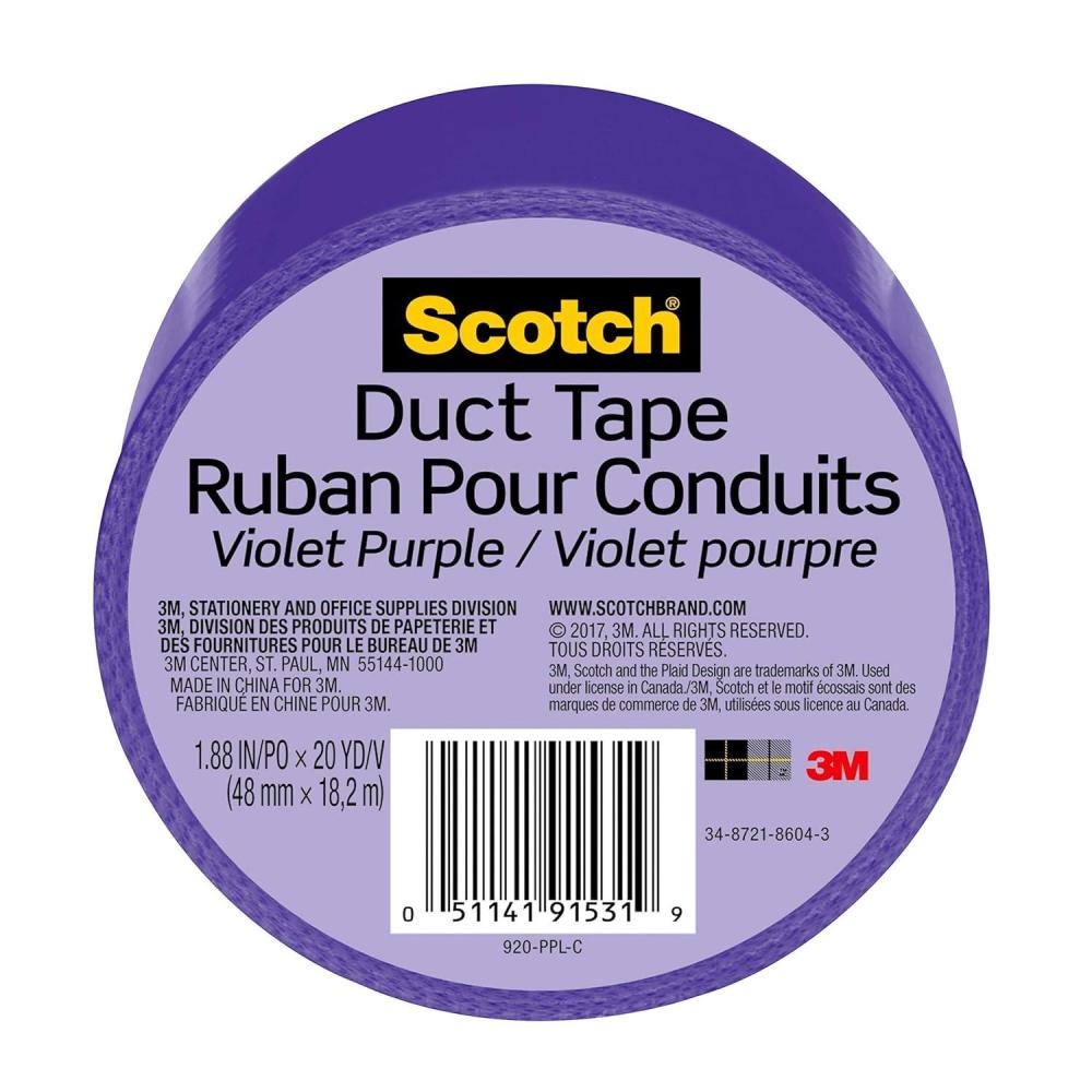 imageScotch Duct Tape Sunshine Yellow 188 in x 20 yd 6PackViolet Purple