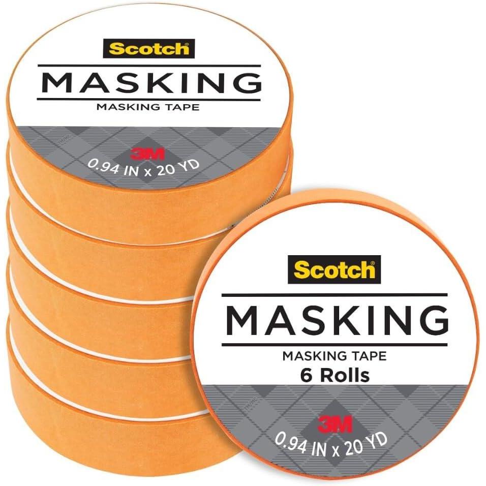 imageScotch Expressions Masking Tape 94 in x 20 yd 6 RollsPack Tangerine 3437ORGESF
