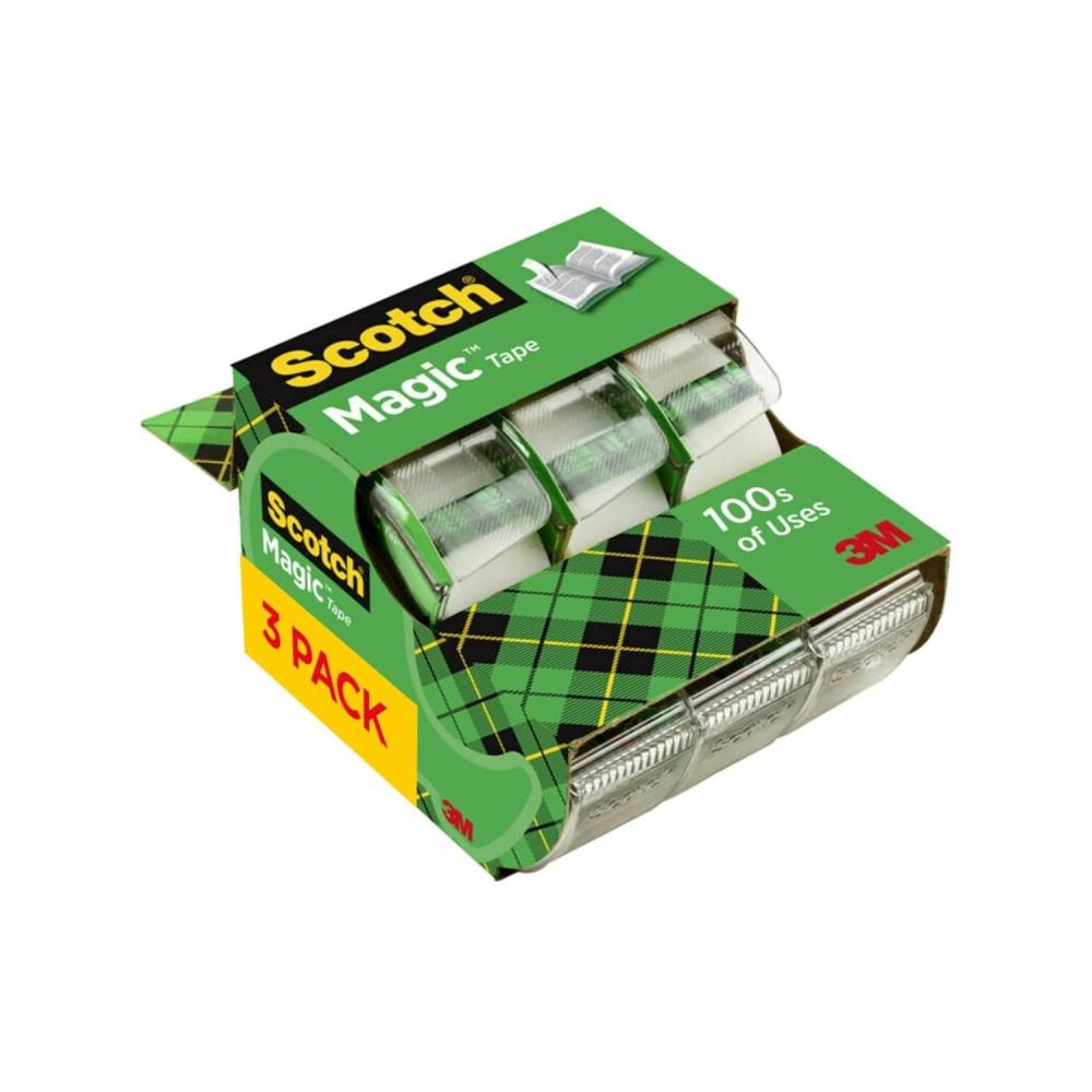imageScotch Magic Tape Refillable Dispenser 34quot X 300quot 3Box3Pack