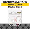 Scotch Double Sided Tape, Removable, 1/2 in x 300 in, 4-Pack (2002-CFT)