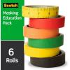 Scotch Expressions Masking Tape, 6 Rolls, Teachers Pack, Decorate Without Worry (3437-6-P1)