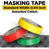 Scotch Expressions Masking Tape, .94 in x 20 yd, 3 Rolls/Pack, Red, Yellow, Green (3437-3PRM)