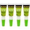 Scotch Super Glue Gel, 4-Pack of Single-Use Tubes, .017 oz Each, Fast Drying, No Run Gel Formula (AD119)(4-Pack)