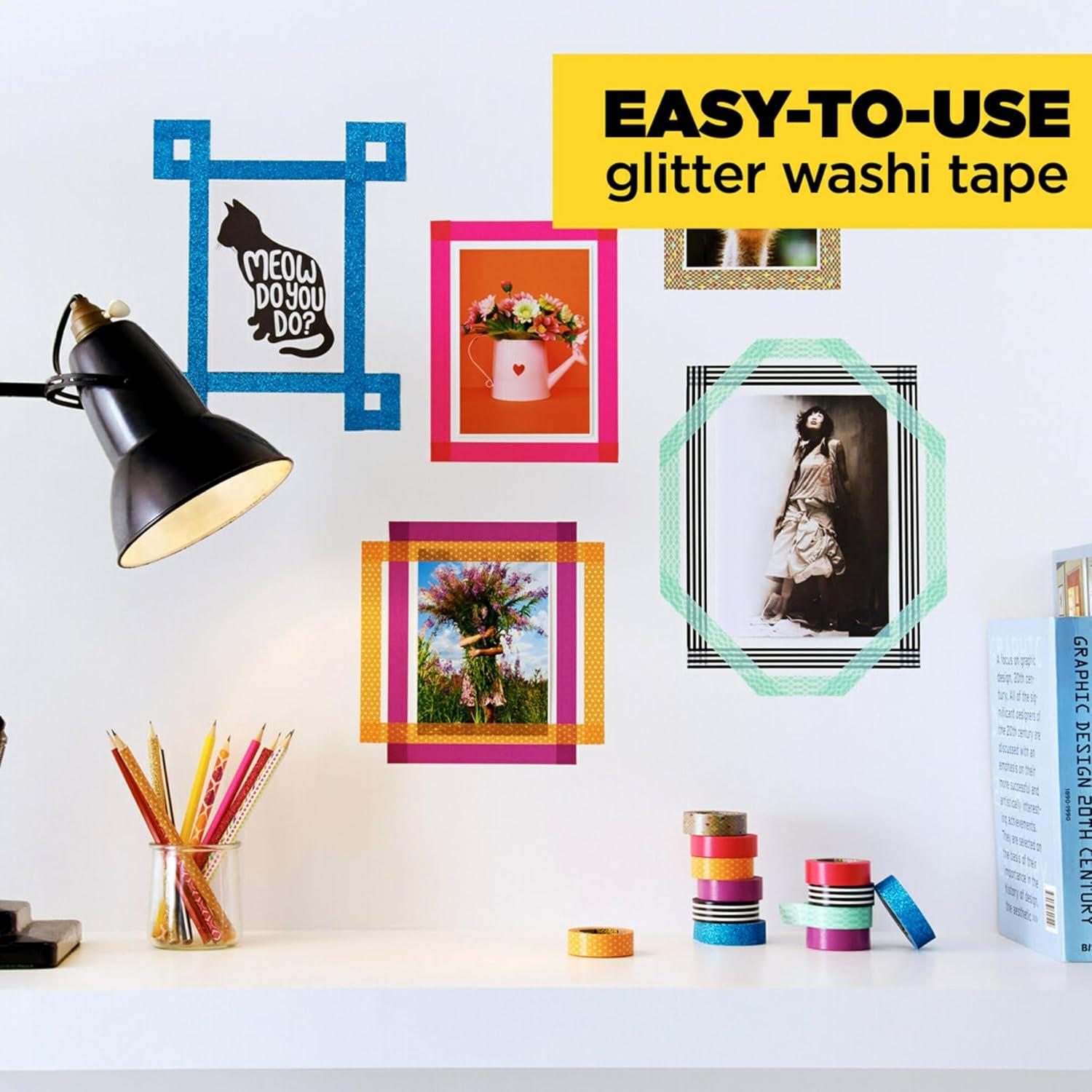 imageScotch Glitter Washi Tape 10 Rolls Great for Holiday DIY and Wrapping School Supplies Craft Supplies and Teacher Appreciation Gifts10Pack