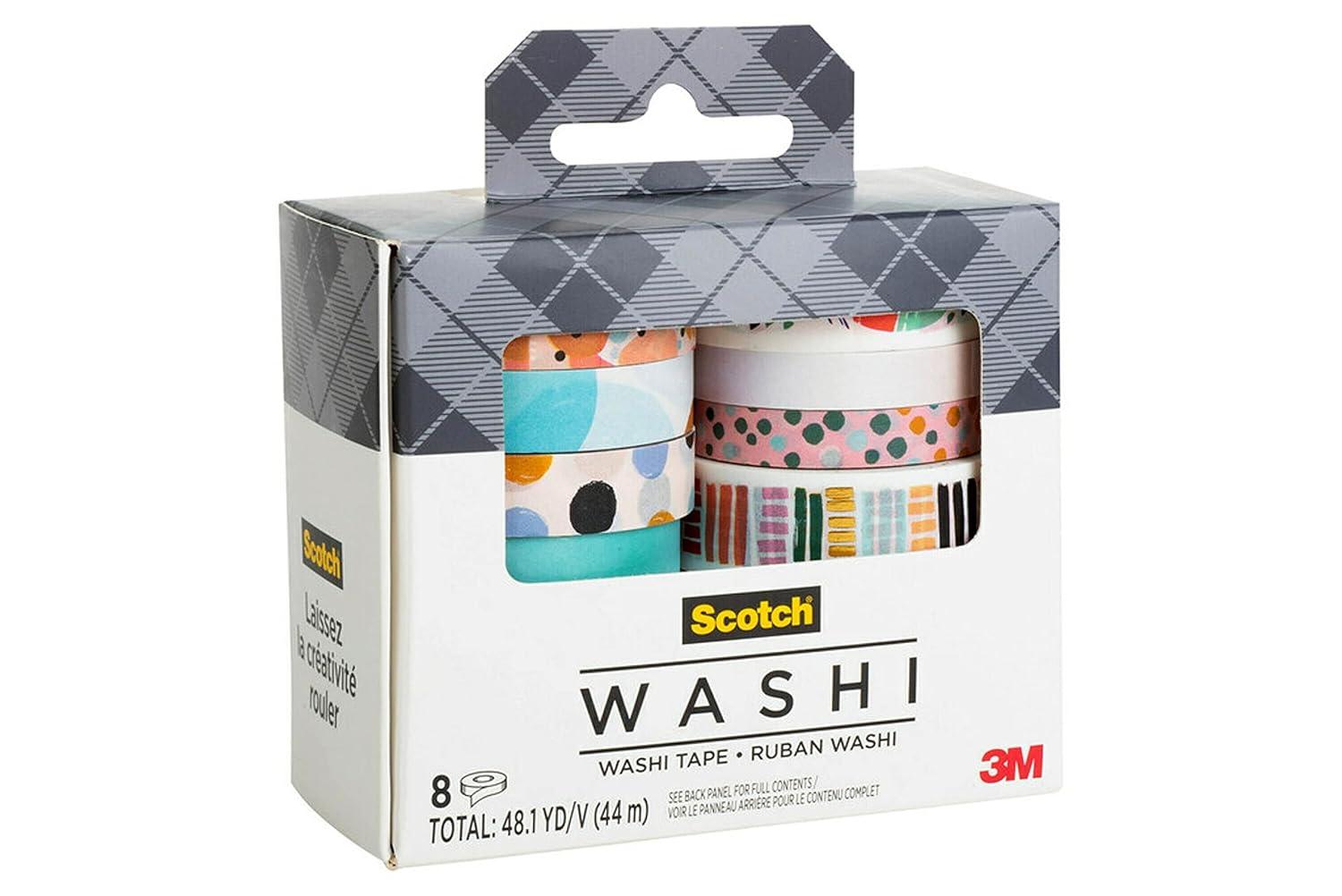 imageScotch Washi Tape Solid Color Rainbow Design 8 Rolls Great for Bullet Journaling Scrapbooking and DIY Dcor C10178SOL1Abstract