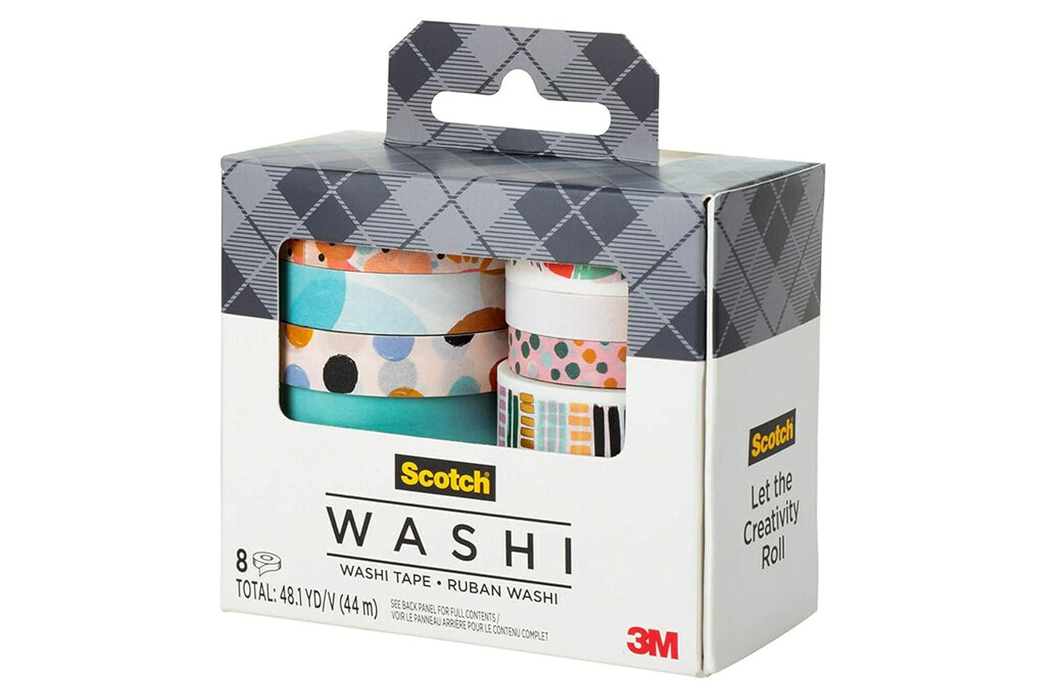 imageScotch Washi Tape Solid Color Rainbow Design 8 Rolls Great for Bullet Journaling Scrapbooking and DIY Dcor C10178SOL1Abstract