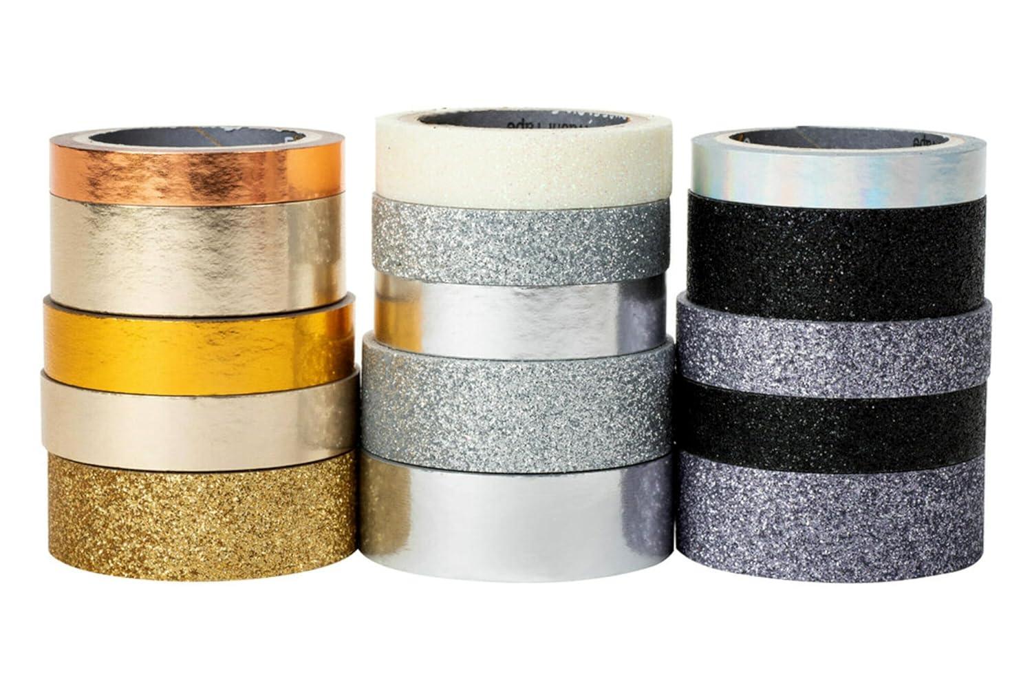 imageScotch Washi Tape Solid Color Rainbow Design 8 Rolls Great for Bullet Journaling Scrapbooking and DIY Dcor C10178SOL1Metallic