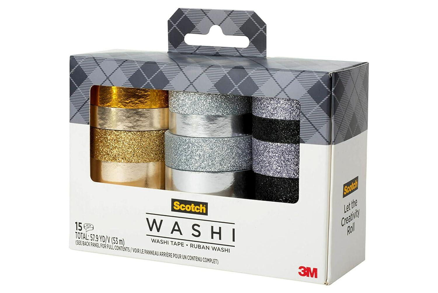 imageScotch Washi Tape Solid Color Rainbow Design 8 Rolls Great for Bullet Journaling Scrapbooking and DIY Dcor C10178SOL1Metallic