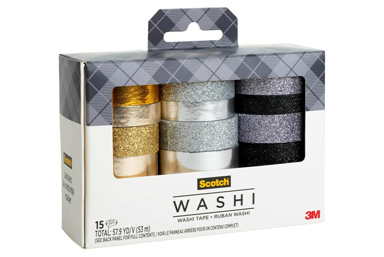 imageScotch Washi Tape Solid Color Rainbow Design 8 Rolls Great for Bullet Journaling Scrapbooking and DIY Dcor C10178SOL1Metallic