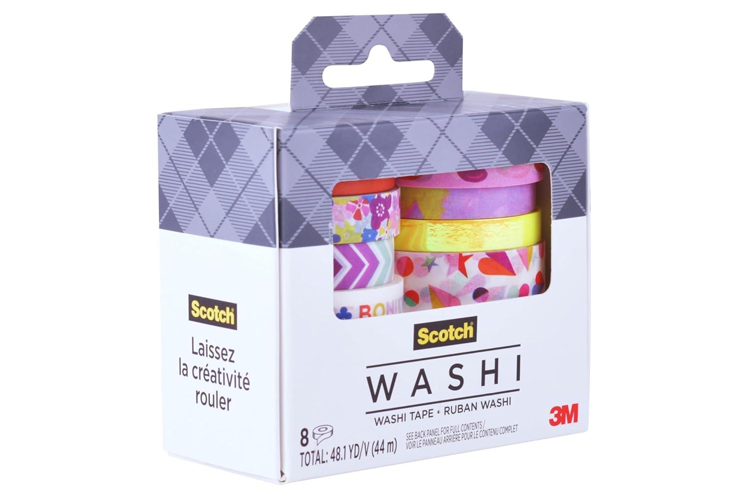 imageScotch Washi Tape Solid Color Rainbow Design 8 Rolls Great for Bullet Journaling Scrapbooking and DIY Dcor C10178SOL1Spring