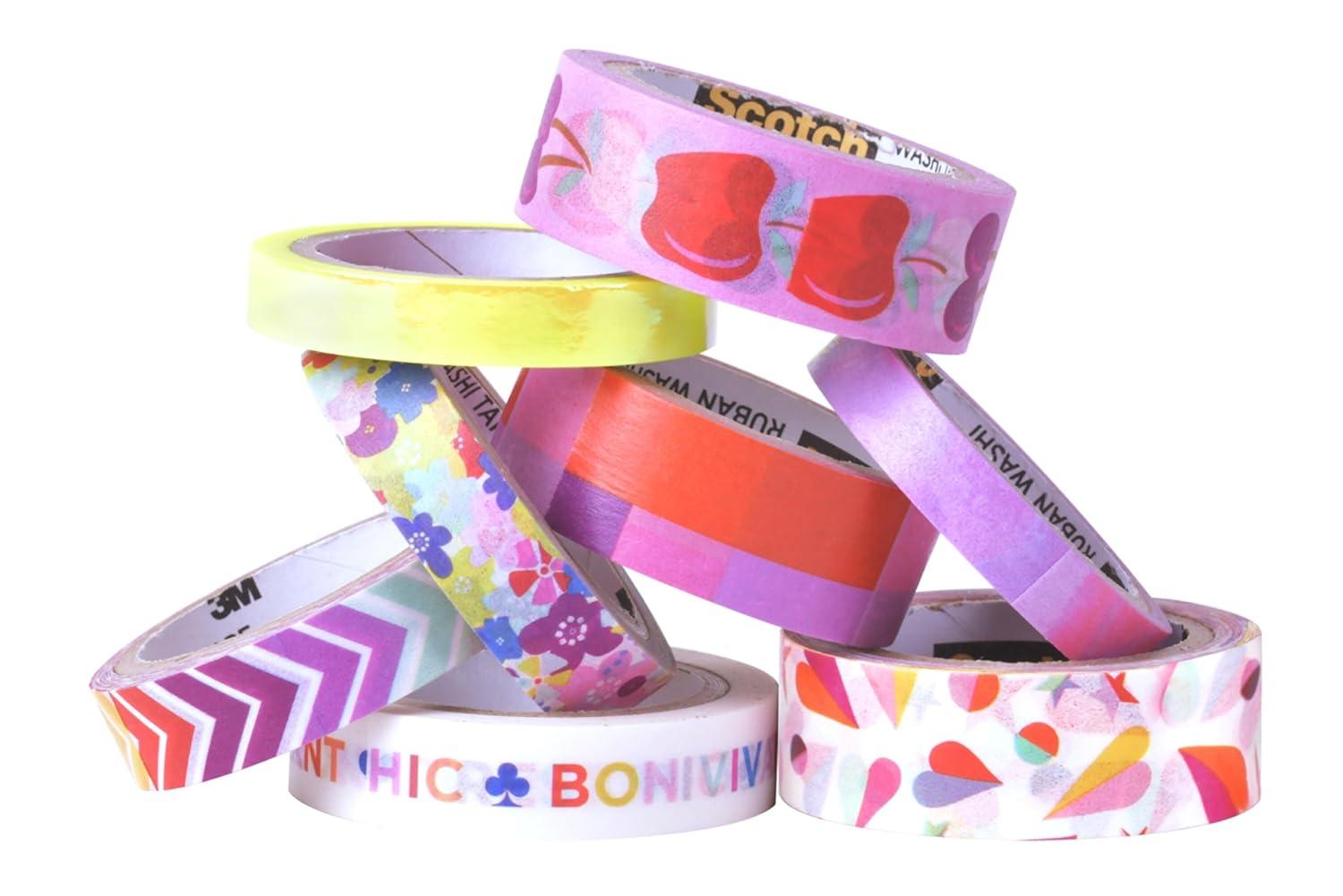 imageScotch Washi Tape Solid Color Rainbow Design 8 Rolls Great for Bullet Journaling Scrapbooking and DIY Dcor C10178SOL1Spring