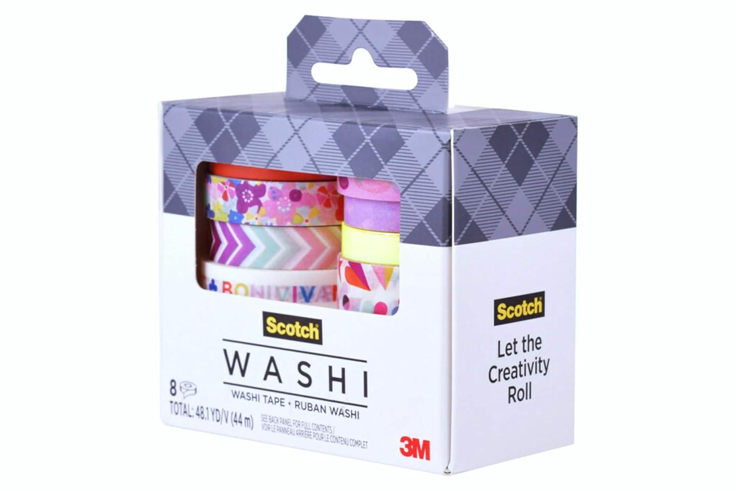 imageScotch Washi Tape Solid Color Rainbow Design 8 Rolls Great for Bullet Journaling Scrapbooking and DIY Dcor C10178SOL1Spring