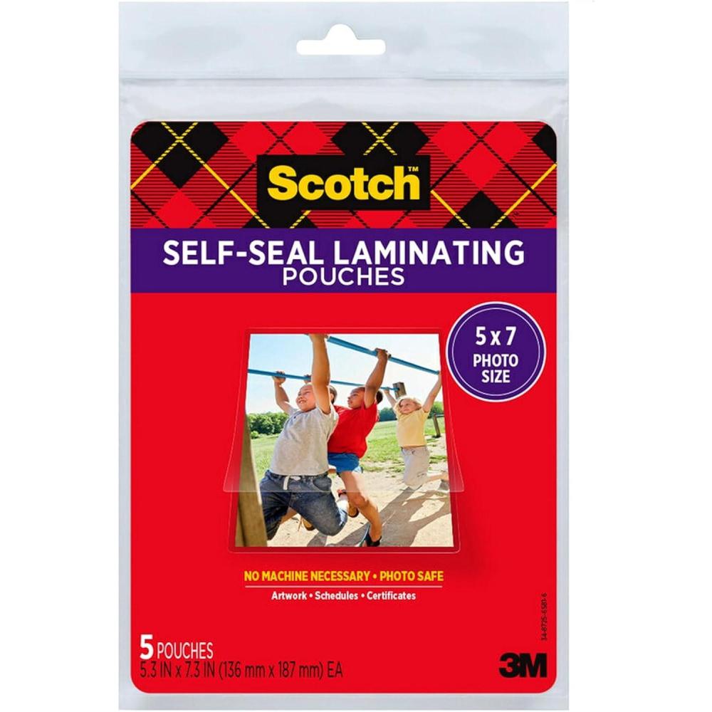 imageScotch Glossy Document or Photo Laminating Pouch 5 x 7 Inches 5Pack PL9055 Pack