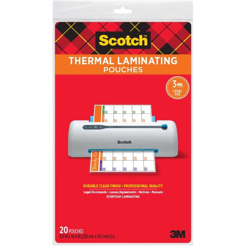 imageScotch Thermal Laminating Pouches Premium Quality 5 Mil Thick for Extra Protection 50 Pack Letter Size Laminating Sheets Our Most Durable Lamination Pouch 89 x 114 inches Clear20Pack Sheets