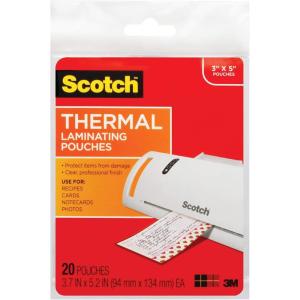 Scotch Thermal Laminating Pouches, Laminate Homemade Ornaments, Christmas Banners and Gift Tags, 5 Mil, 20-Pack Photo Size Laminating Sheets 5 x 7 Inches, Clear(3×5 Photo)