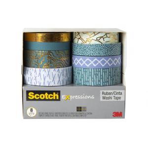 Scotch Washi Tape, Solid Color Rainbow Design, 8 Rolls, Great for Bullet Journaling, Scrapbooking and DIY Décor (C1017-8-SOL1)(Multi-color)