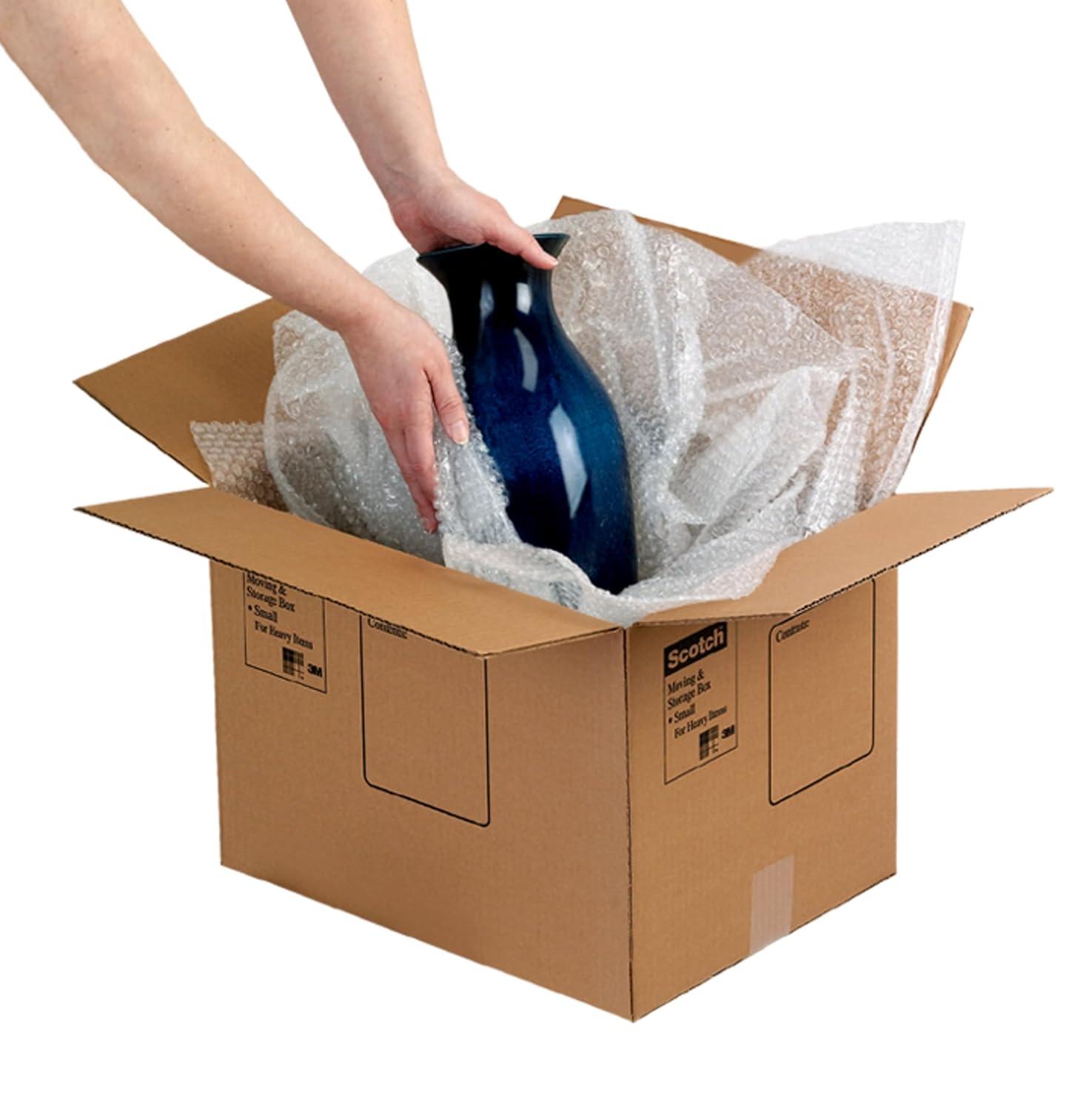 imageMoving Bundle of Scotch Box Lock Packing Tape Extreme Grip Moving Tape 188 in x 222 yd 6 Rolls with Dispensers  Scotch Cushion Wrap 12 in x 30 ft 1 Roll6 Rolls  Cushion Wrap