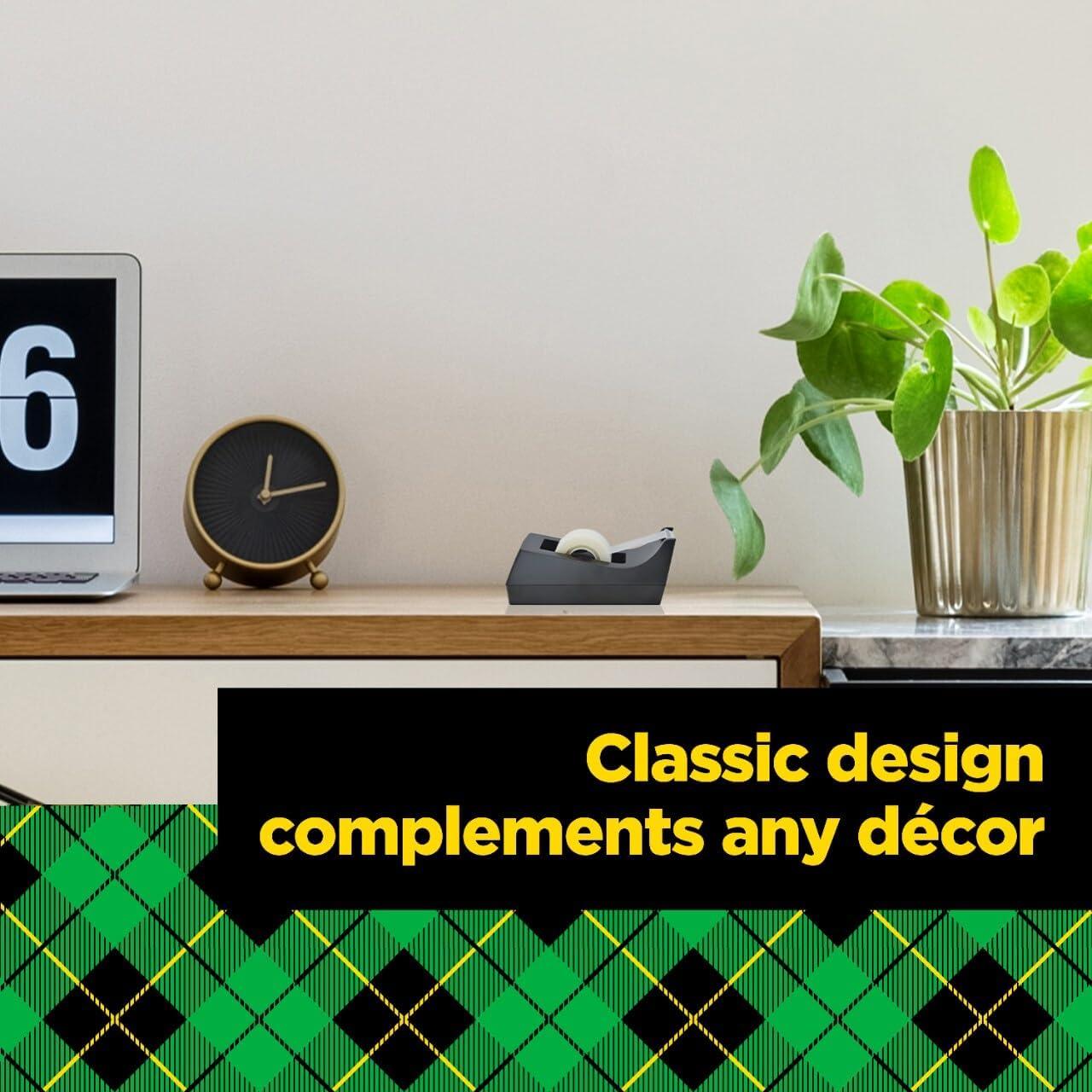 imageScotch Classic Desktop Tape Dispenser Black 1inch Core Made from 100 Recycled Plastic 1 Dispenser