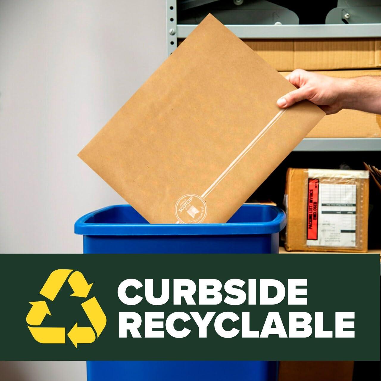 imageScotch Curbside Recyclable Padded Mailers 1 Pack 105 x 1475 in Similar impact protection to traditional bubble mailers CR5155 in x 92 in
