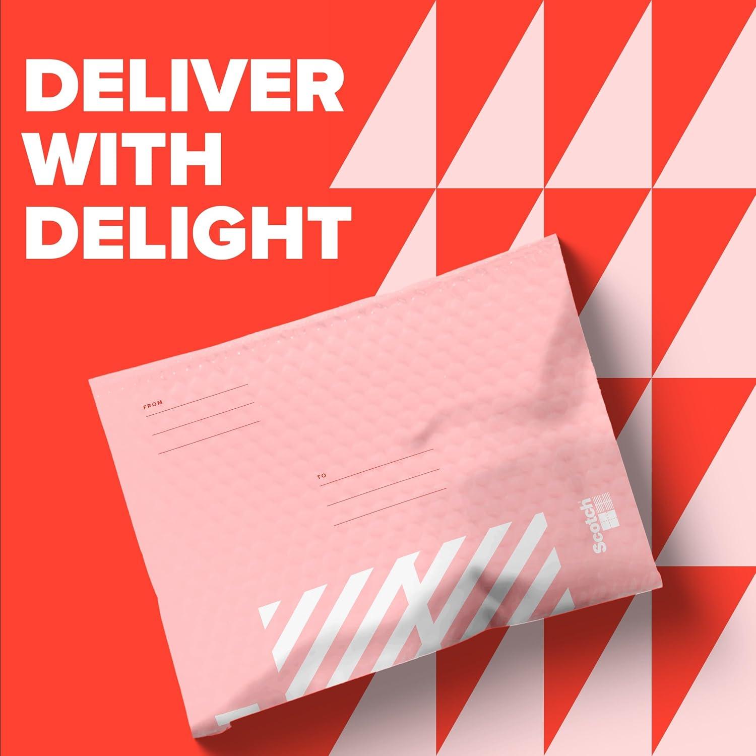 imageScotch Designer Poly Bubble Mailer Large Size 5 105 IN x 15 IN 4pack Blue Designs VaryRed