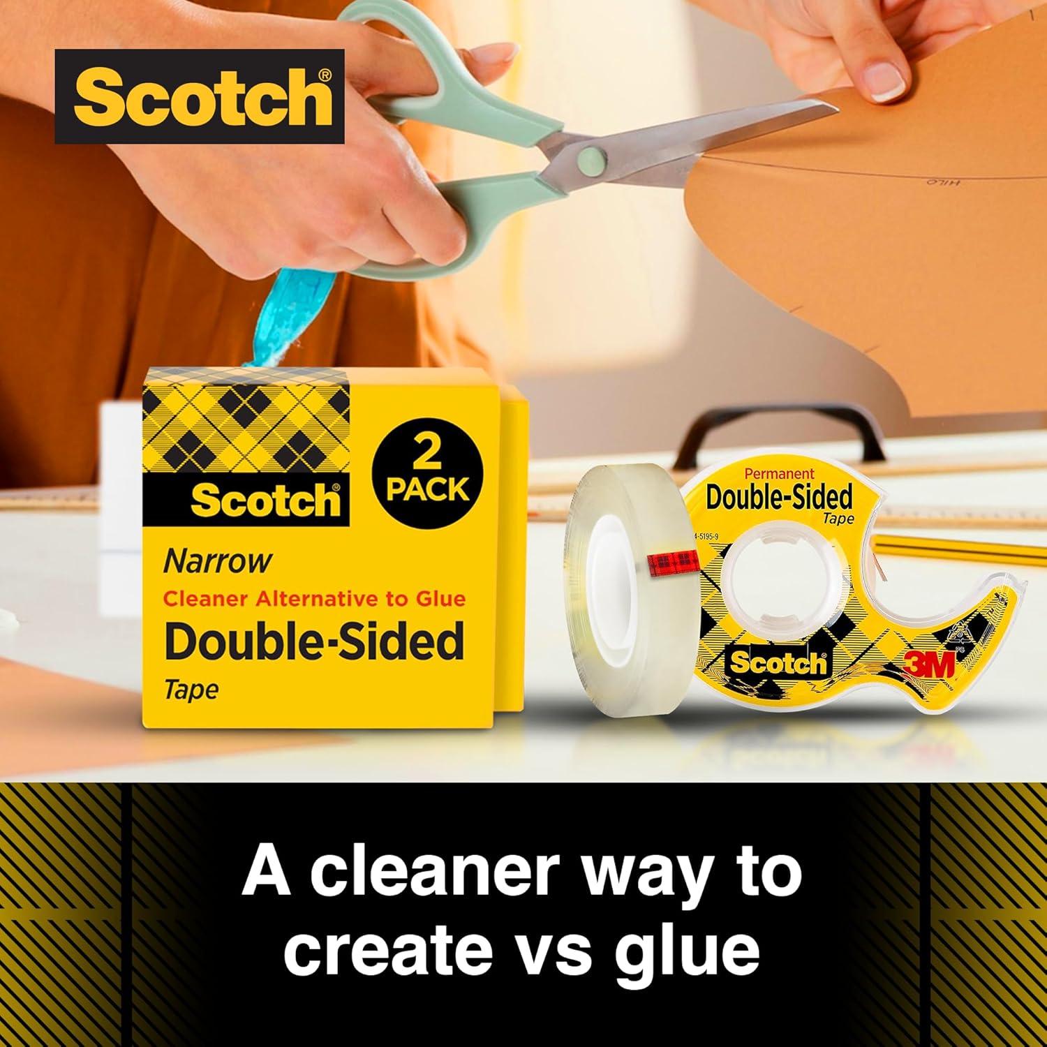 imageScotch Double Sided Tape 12 in x 500 in Permanent 2 BoxesPack 665210 rolls